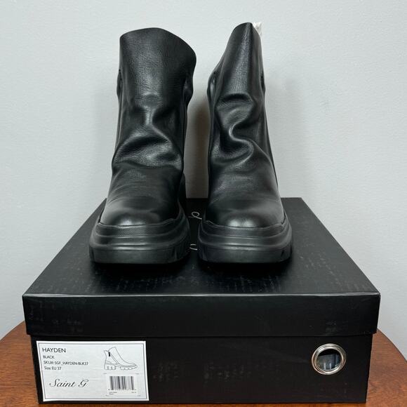 New Saint G Hayden Boot in Black Leather Women's Size EU 37 - Picture 3 of 8